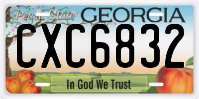GA license plate CXC6832