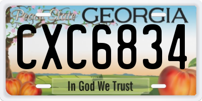 GA license plate CXC6834