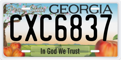 GA license plate CXC6837