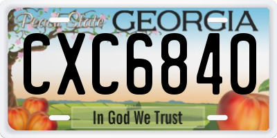 GA license plate CXC6840