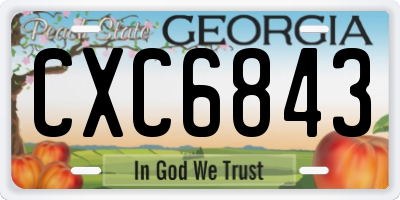 GA license plate CXC6843