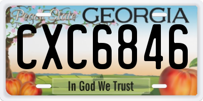 GA license plate CXC6846
