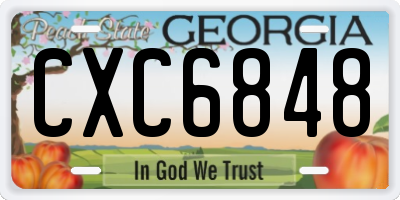 GA license plate CXC6848