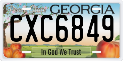 GA license plate CXC6849