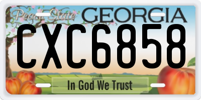 GA license plate CXC6858