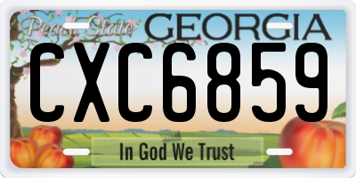 GA license plate CXC6859