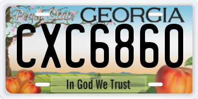 GA license plate CXC6860