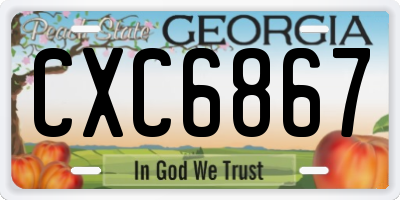 GA license plate CXC6867