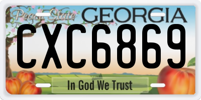 GA license plate CXC6869