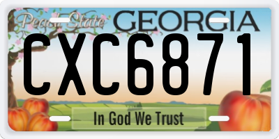 GA license plate CXC6871
