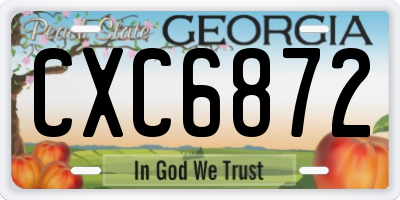 GA license plate CXC6872