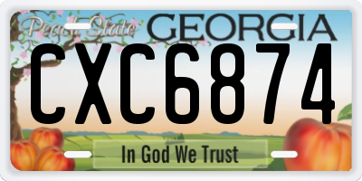 GA license plate CXC6874