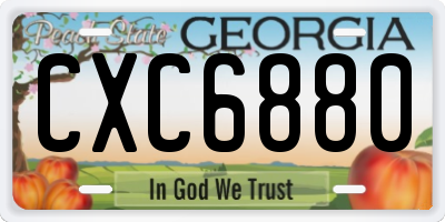 GA license plate CXC6880