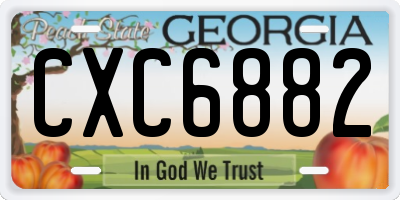 GA license plate CXC6882