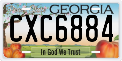 GA license plate CXC6884