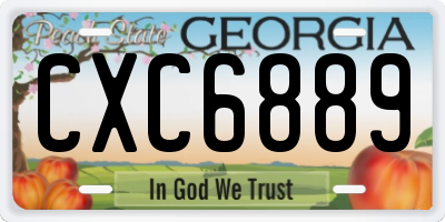 GA license plate CXC6889