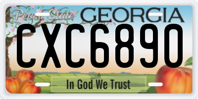 GA license plate CXC6890