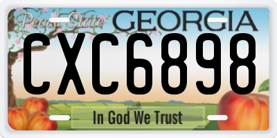 GA license plate CXC6898