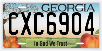 GA license plate CXC6904