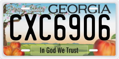 GA license plate CXC6906