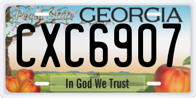 GA license plate CXC6907