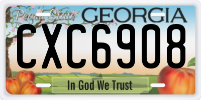 GA license plate CXC6908