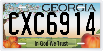 GA license plate CXC6914