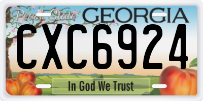 GA license plate CXC6924