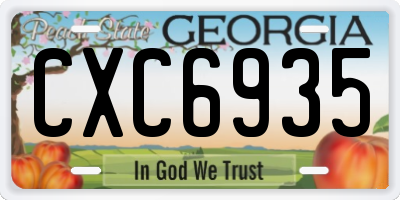 GA license plate CXC6935