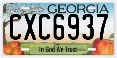 GA license plate CXC6937