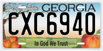 GA license plate CXC6940
