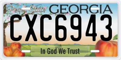 GA license plate CXC6943