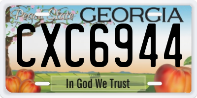 GA license plate CXC6944
