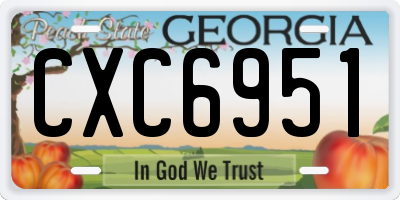 GA license plate CXC6951
