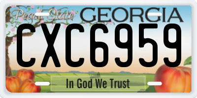GA license plate CXC6959