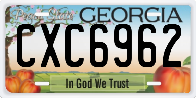GA license plate CXC6962