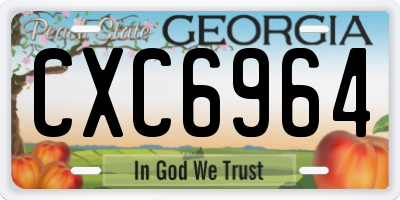 GA license plate CXC6964