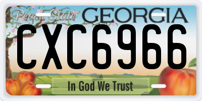 GA license plate CXC6966