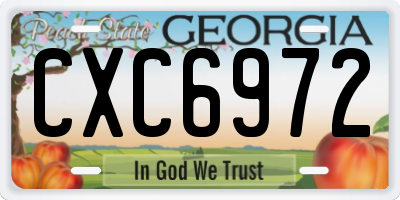 GA license plate CXC6972