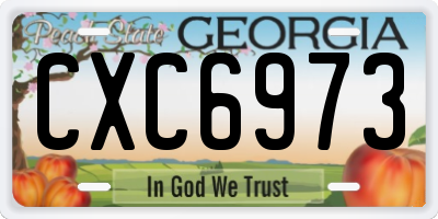 GA license plate CXC6973