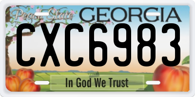 GA license plate CXC6983