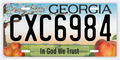 GA license plate CXC6984