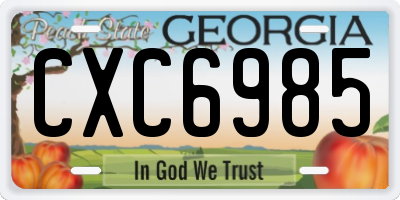GA license plate CXC6985
