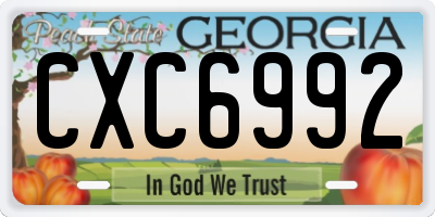 GA license plate CXC6992