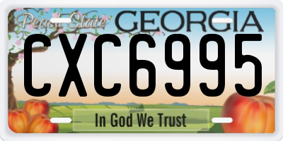 GA license plate CXC6995