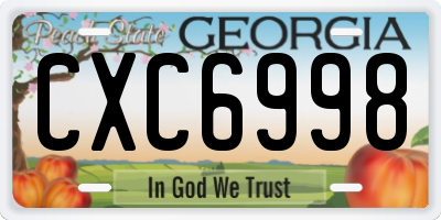 GA license plate CXC6998