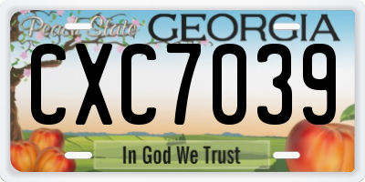 GA license plate CXC7039