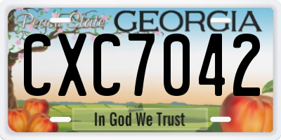 GA license plate CXC7042