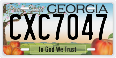GA license plate CXC7047
