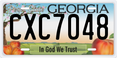 GA license plate CXC7048